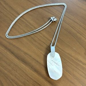 Kendra Scott opal silver large long necklace